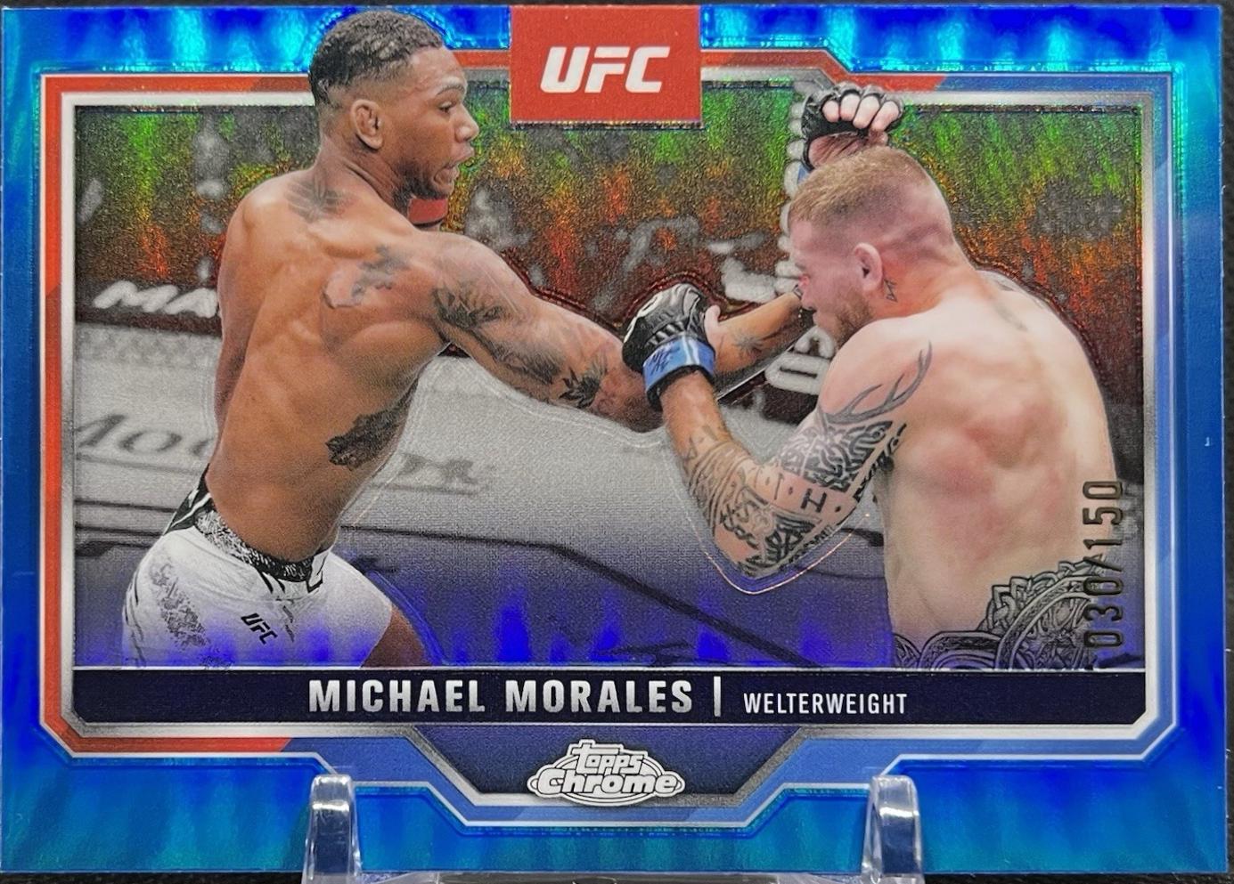 Michael Morales 2025 Topps Chrome UFC Base #127 Blue Refractor