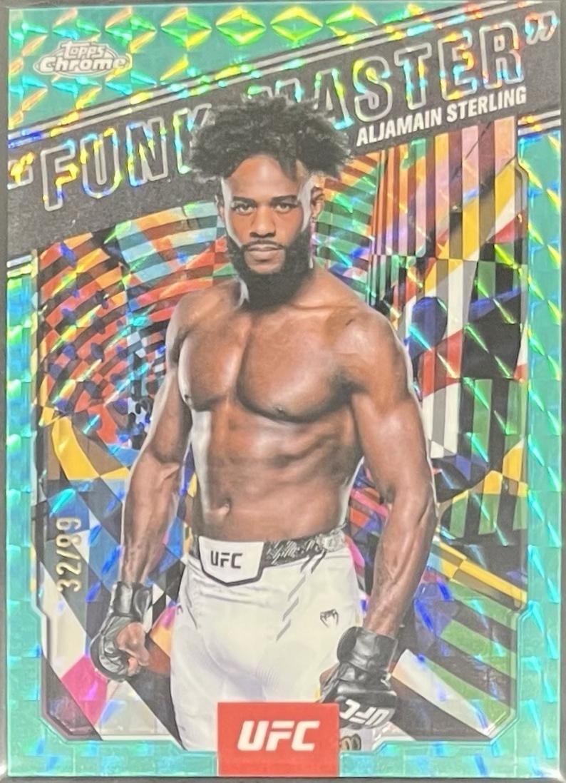 Aljamain Sterling 2025 Topps Chrome UFC AKA #AKA-13 Green Refractor