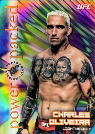 Charles Oliveira 2025 Topps Stadium Club UFC Power Packed #PD-7 Gold Rainbow