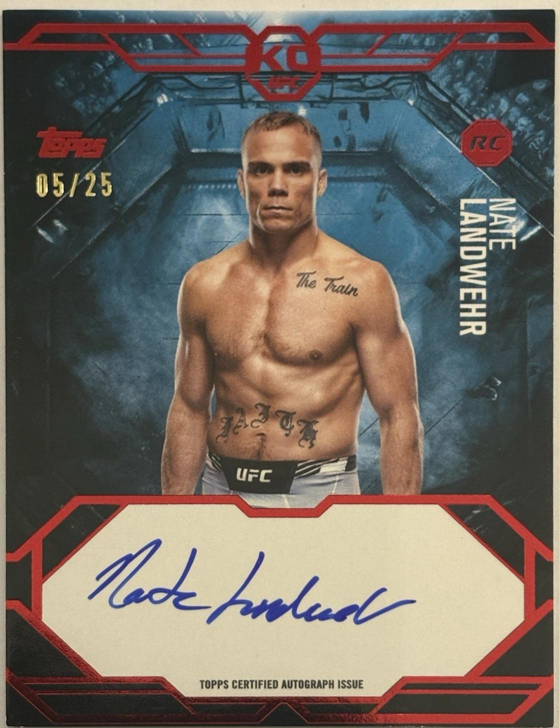 Nate Landwehr 2025 Topps Knockout UFC Knockout Autographs #KA-NL Red