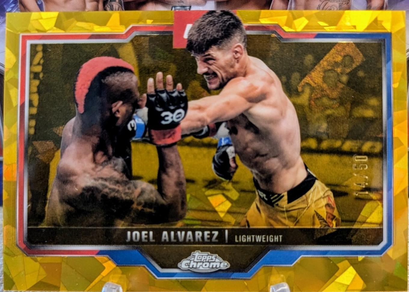 Joel Alvarez 2025 Topps Chrome Sapphire UFC Base Sapphire #65 Gold Sapphire
