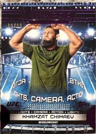 Khamzat Chimaev 2024 Topps Knockout UFC Camera (Lights, Camera, Action) #CAM-12 Purple