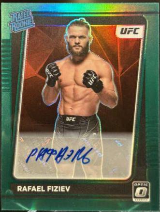 Rafael Fiziev 2022 Panini Donruss Optic UFC Base Rated Rookies Signatures #116 Green