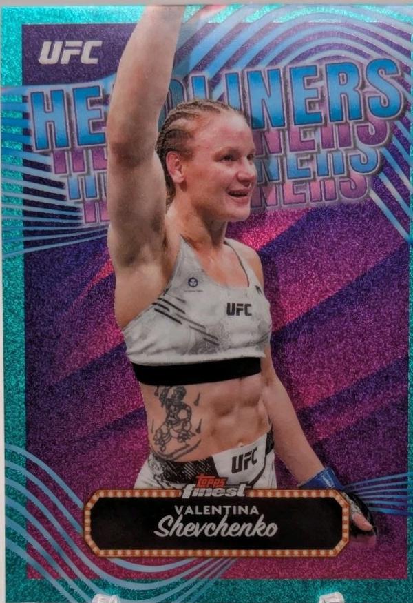 Valentina Shevchenko 2024 Topps Finest UFC Headliners #HDL-14 Tangerine Glitter Refractor
