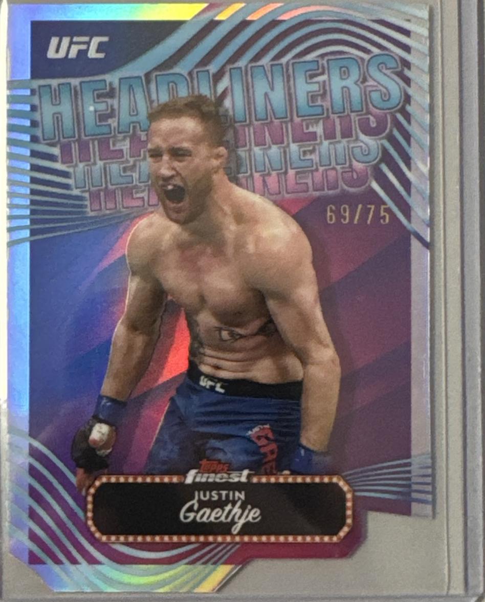 Justin Gaethje 2024 Topps Finest UFC Headliners #HDL-11 Die-Cut Refractor