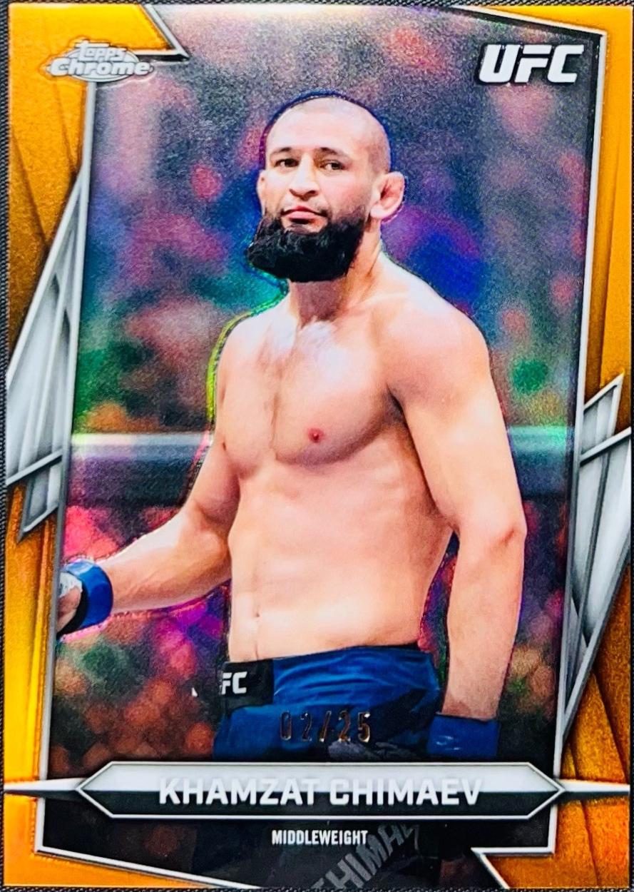 Khamzat Chimaev 2026 Topps Chrome UFC Base #125 Orange Refractor