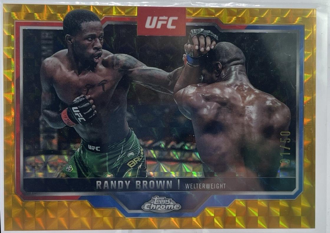 Randy Brown 2025 Topps Chrome UFC Base #23 Gold Refractor