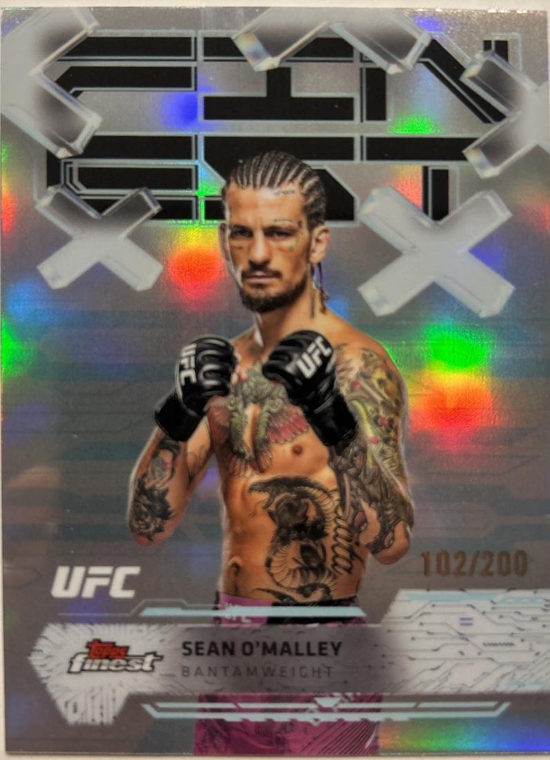 Sean O'Malley 2025 Topps Finest UFC Base Common #15 Blue Refractor