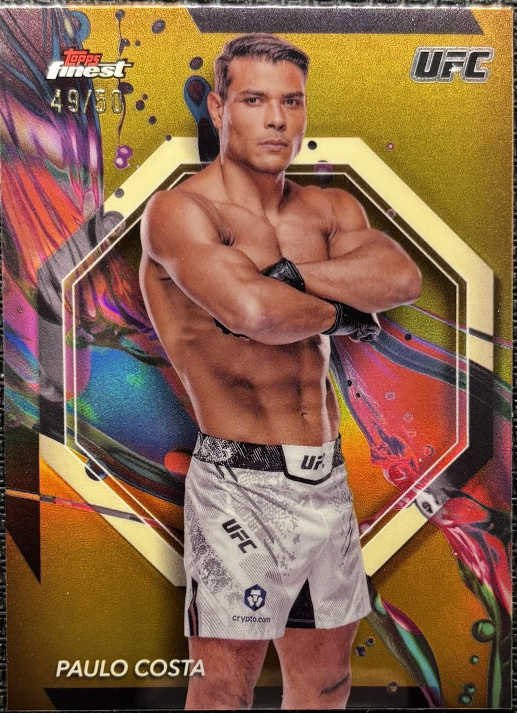 Paulo Costa 2024 Topps Finest UFC Base Common #4 Gold Refractor