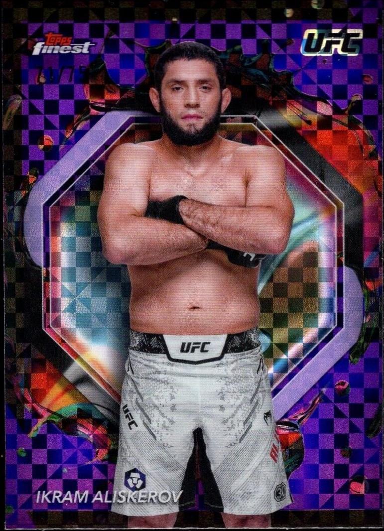 Ikram Aliskerov 2024 Topps Finest UFC Base Rare #278 Purple Checkerboard Refractor