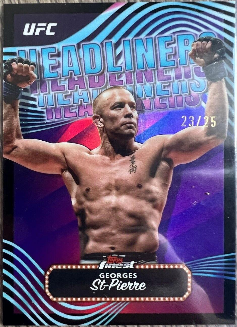 Georges St-Pierre 2024 Topps Finest UFC Headliners #HDL-21 Black Refractor