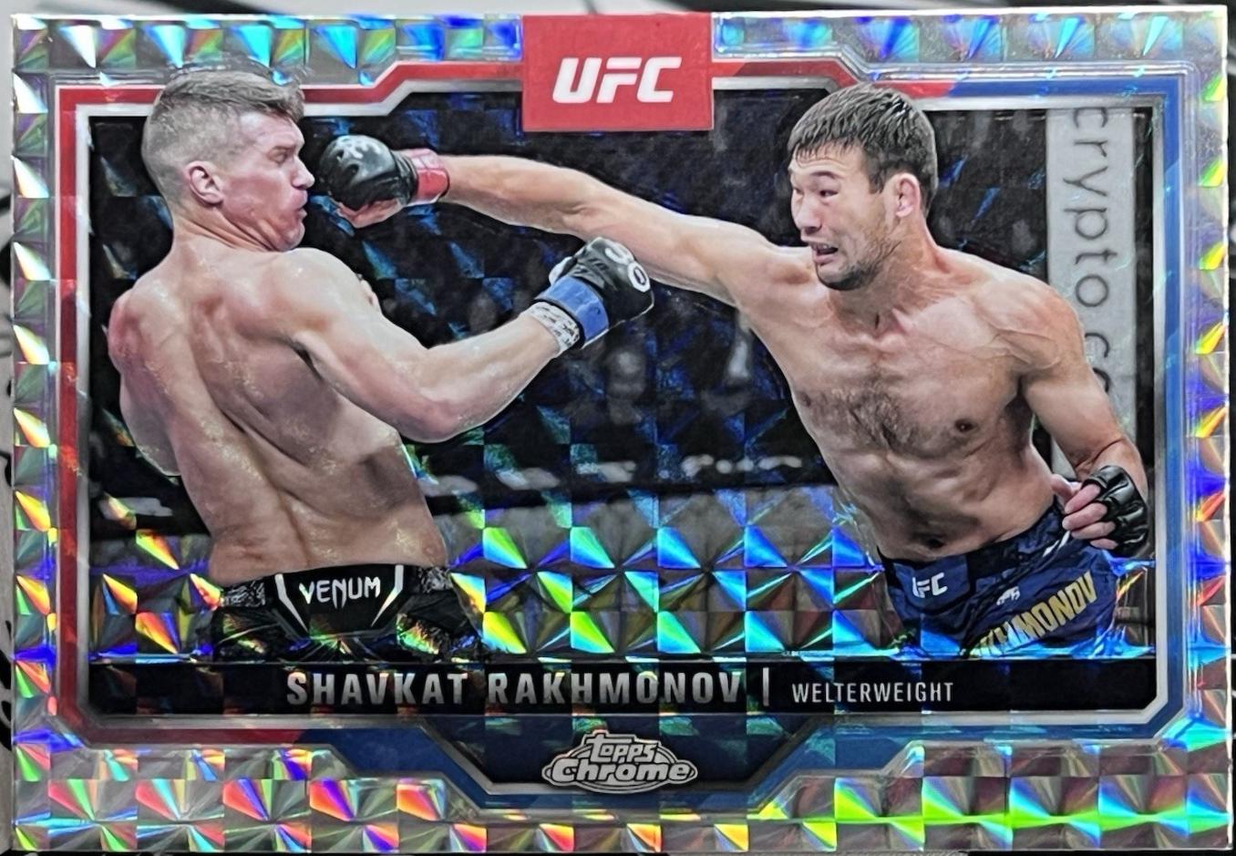 Shavkat Rakhmonov 2025 Topps Chrome UFC Base #125 Geometric Refractor