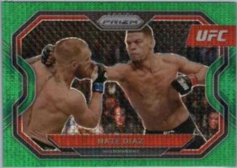 Nate Diaz 2021 Panini Prizm UFC Base #115 Green Pulsar