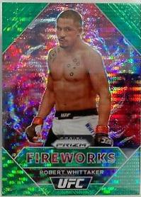 Robert Whittaker 2021 Panini Prizm UFC Fireworks #14 Green Pulsar