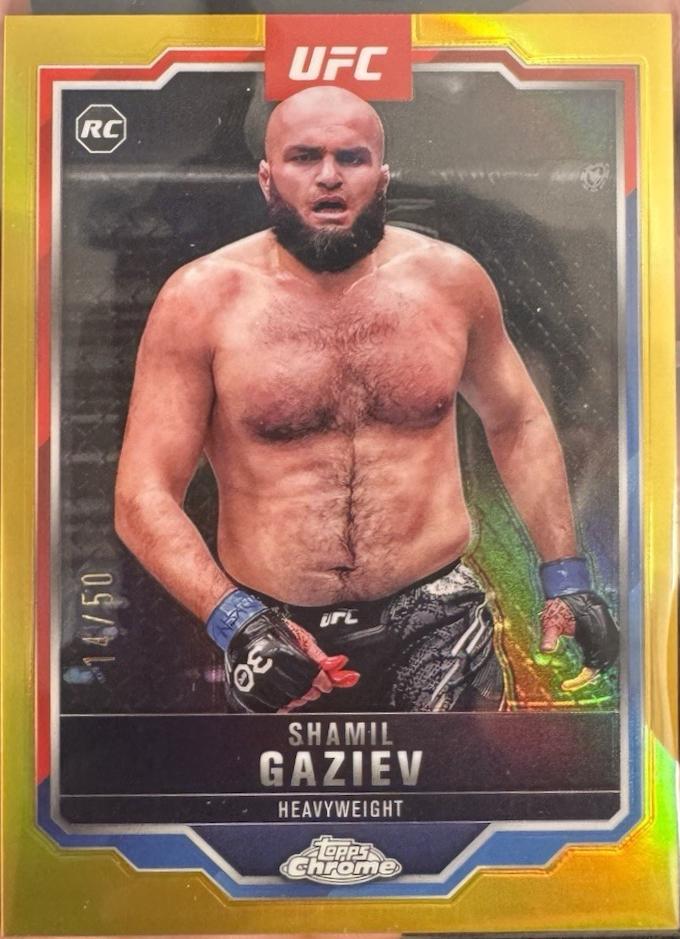 Shamil Gaziev 2025 Topps Chrome UFC Base #91 Gold Refractor