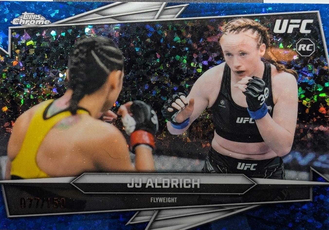 JJ Aldrich 2026 Topps Chrome UFC Base #29 Blue Mini Diamonds Refractor