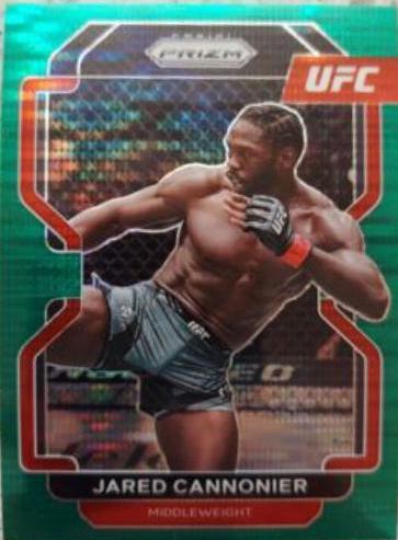 Jared Cannonier 2022 Panini Prizm UFC Base #155 Green Pulsar