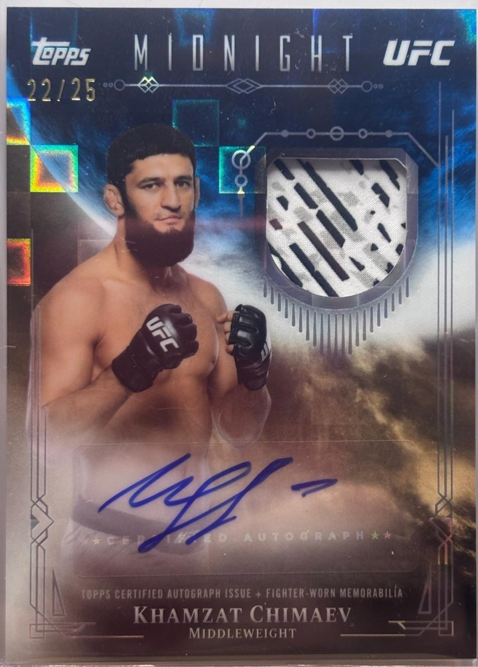 Khamzat Chimaev 2026 Topps Midnight UFC Relic Autographs #VRA-KC Moonrise