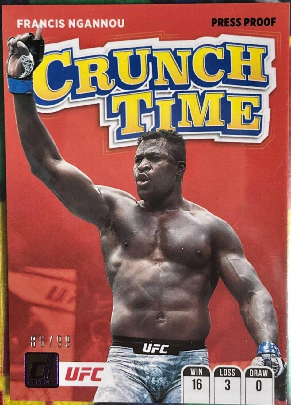 Francis Ngannou 2022 Panini Donruss UFC Crunch Time #12 Press Proof Purple