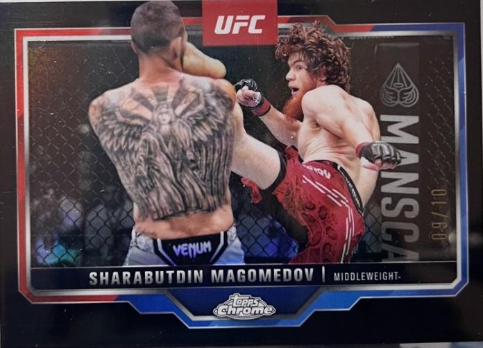 Shara Magomedov 2025 Topps Chrome UFC Base #12 Black Refractor