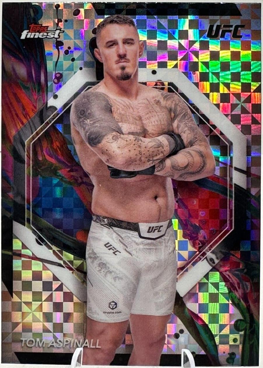 Tom Aspinall 2024 Topps Finest UFC Base Common #49 Checkerboard Refractor