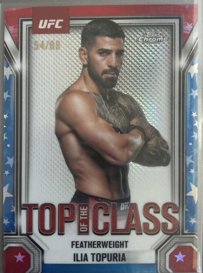 Ilia Topuria 2025 Topps Chrome UFC Top of the Class #TTC-4 Red White Blue Refractor