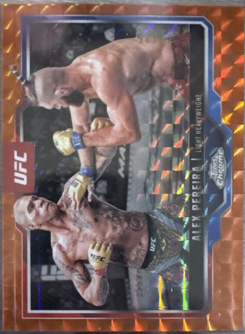 Alex Pereira 2025 Topps Chrome UFC Base #2 Orange Refractor