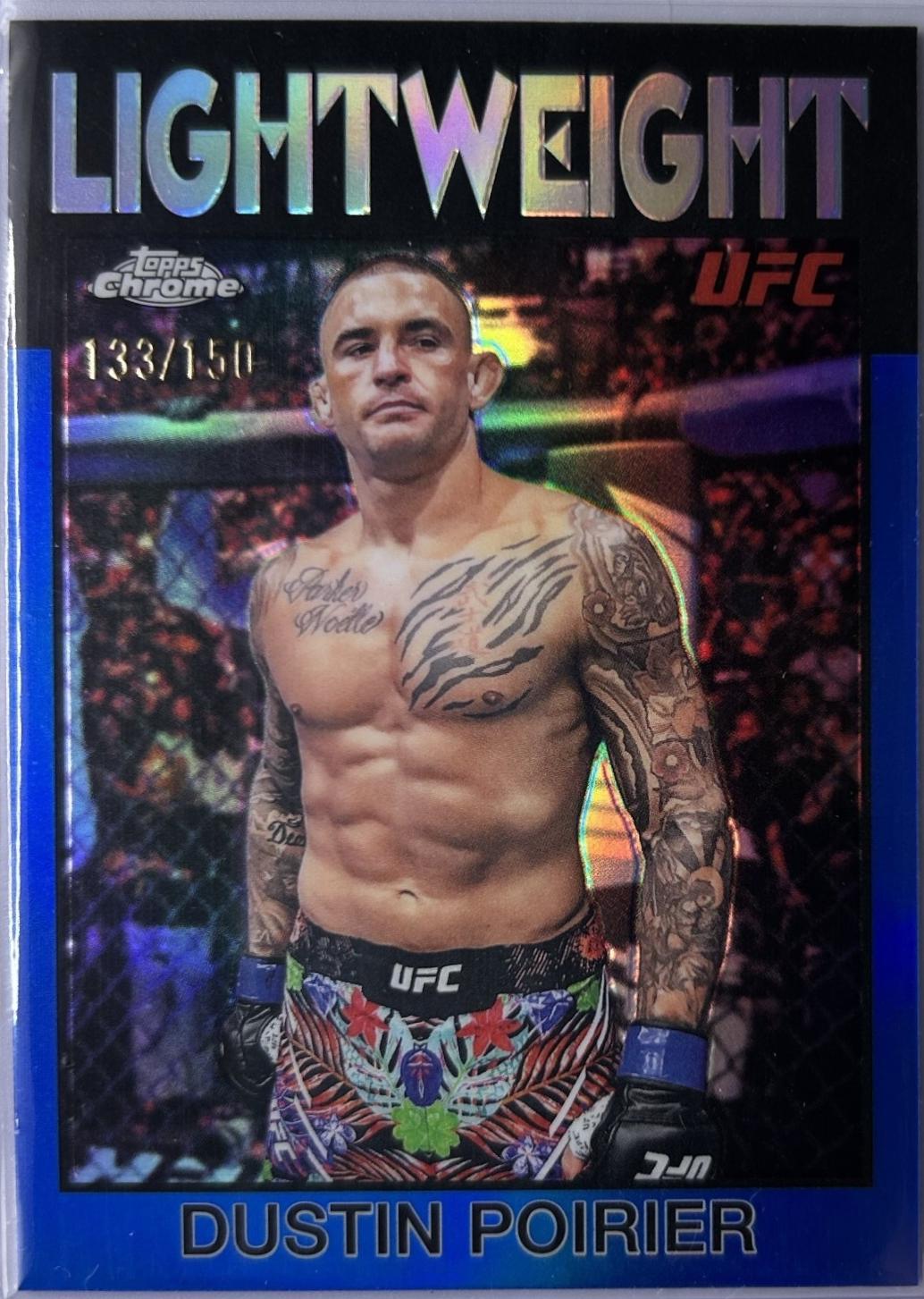 Dustin Poirier 2026 Topps Chrome UFC 1986 Topps #86-11 Blue Refractor
