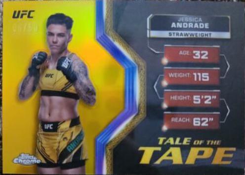 Jessica Andrade 2024 Topps Chrome UFC Tale of the Tape #TFT-27 Gold Refractor