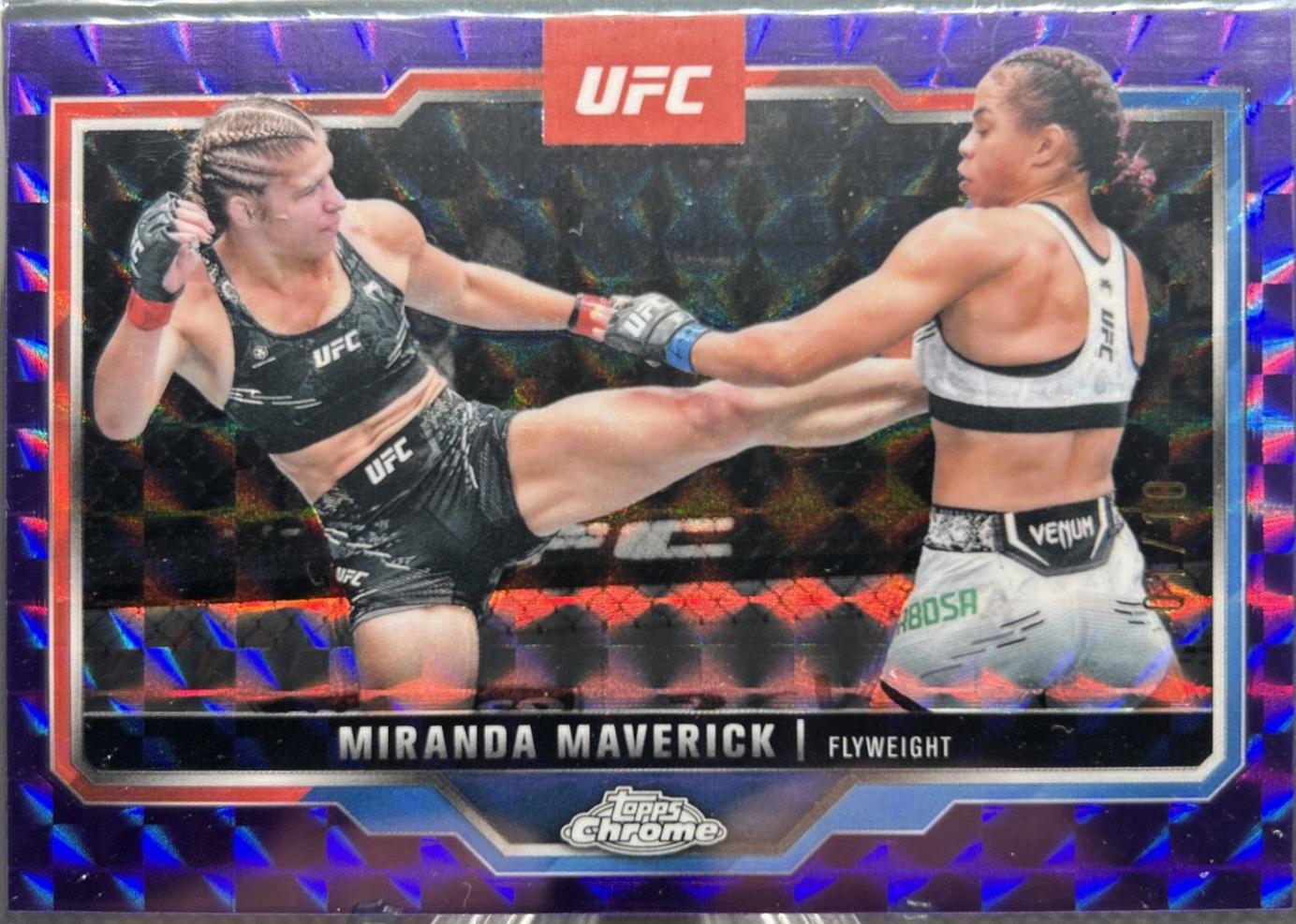 Miranda Maverick 2025 Topps Chrome UFC Base #5 Purple Geometric Refractor