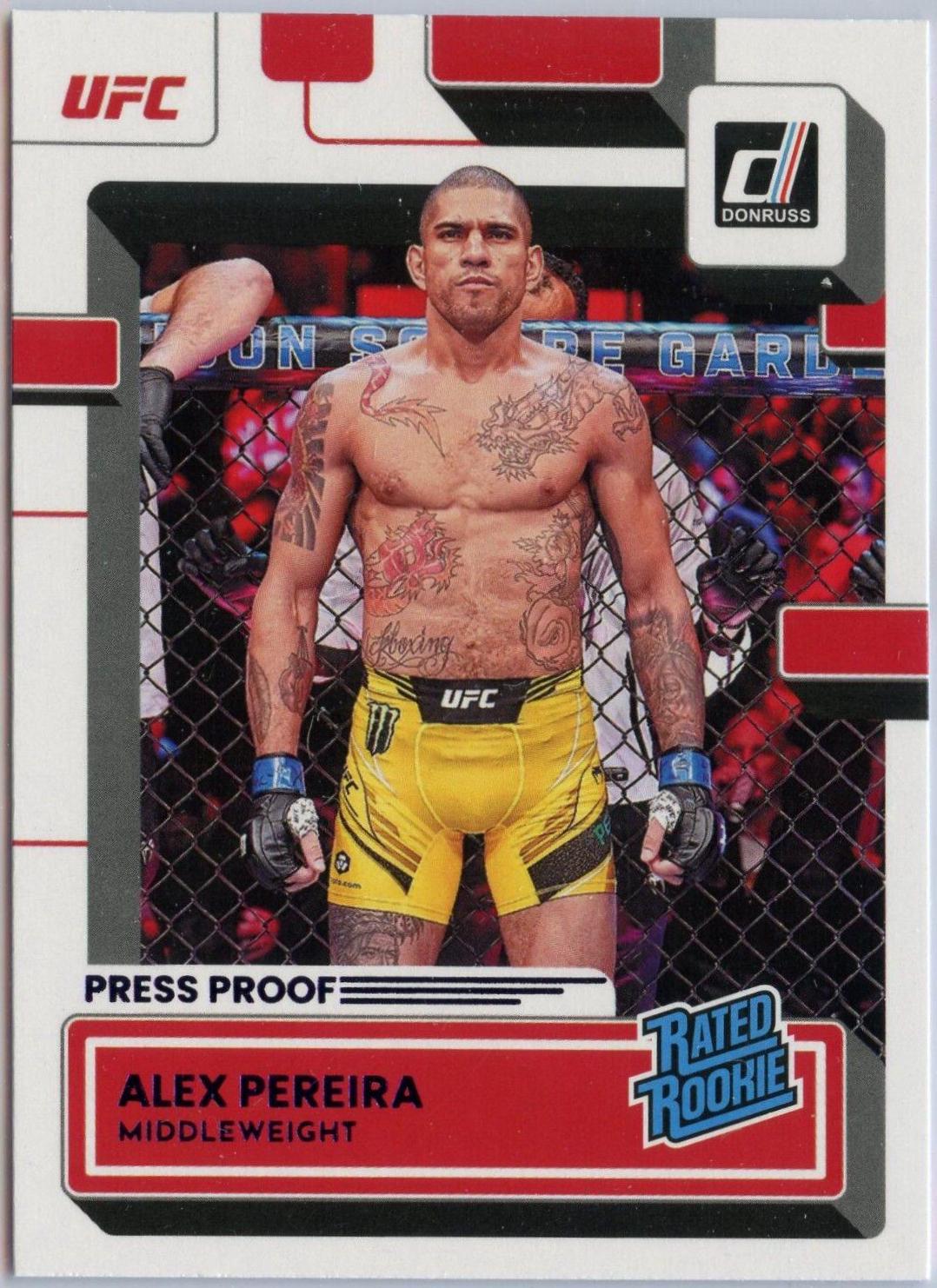 Alex Pereira 2023 Panini Donruss UFC Base #209 Press Proof Purple
