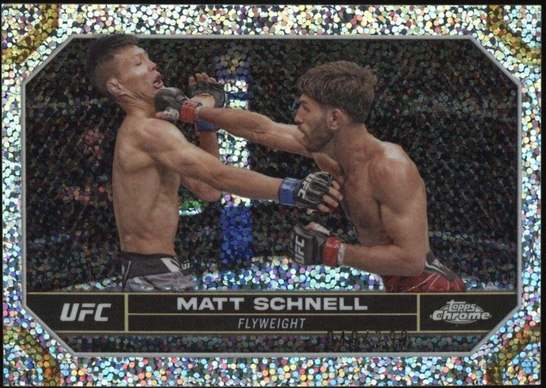 Matt Schnell 2024 Topps Chrome UFC Base #129 Speckle Refractor