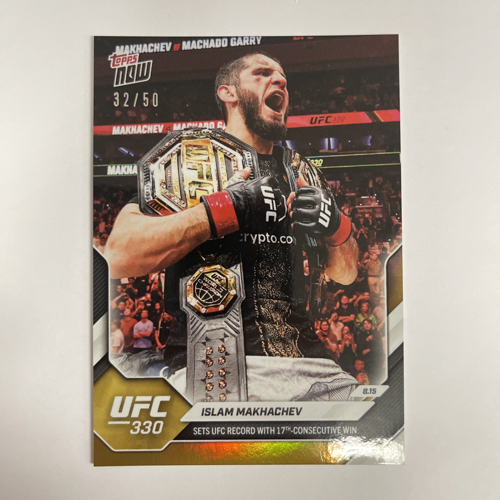 Islam Makhachev Topps Now UFC Base #28 Gold Foil