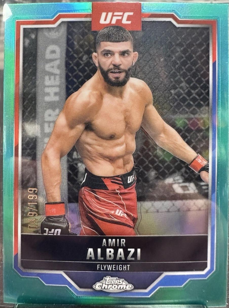 Amir Albazi 2025 Topps Chrome UFC Base #175 Aqua Refractor