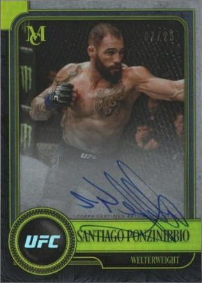 Santiago Ponzinibbio 2019 Topps UFC Museum Collection Museum Autographs #MA-SP Ruby