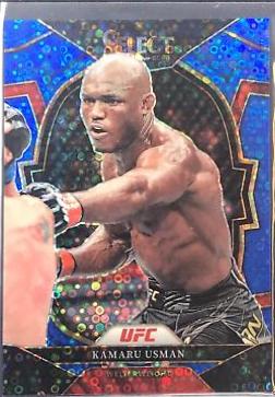 Kamaru Usman 2023 Panini Select UFC Concourse #35 Blue Disco