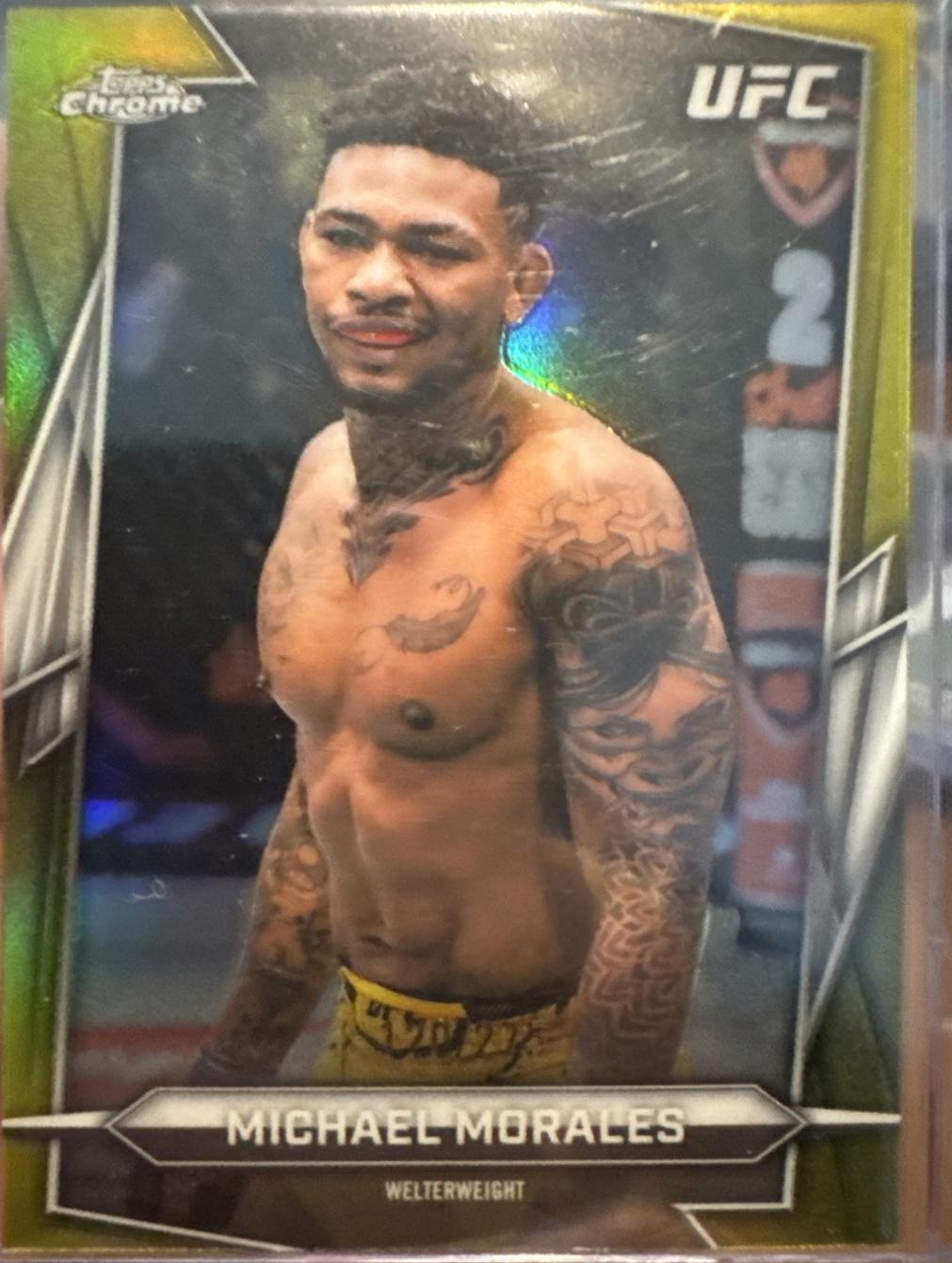 Michael Morales 2026 Topps Chrome UFC Base #67 Yellow Refractor