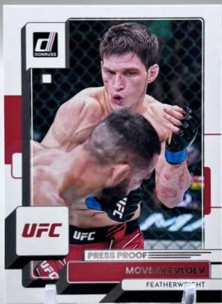 Movsar Evloev 2023 Panini Donruss UFC Base #17 Press Proof Silver