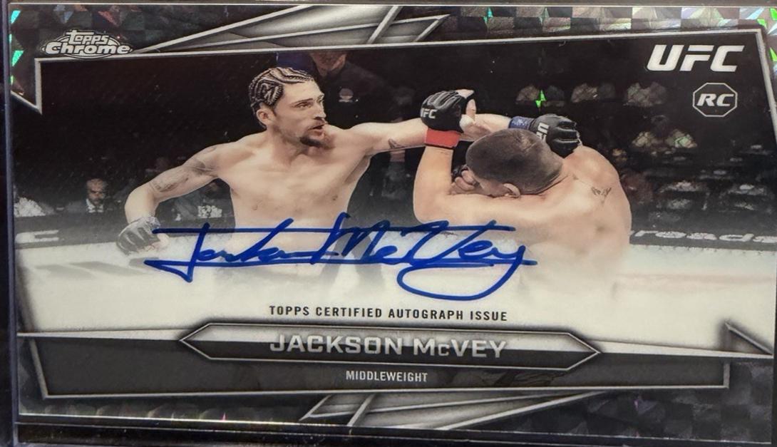 Jackson McVey 2026 Topps Chrome UFC Base Autographs #BAV-JV Geometric Refractor