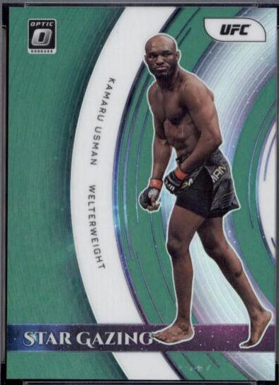 Kamaru Usman 2022 Panini Donruss Optic UFC Star Gazing #7 Green