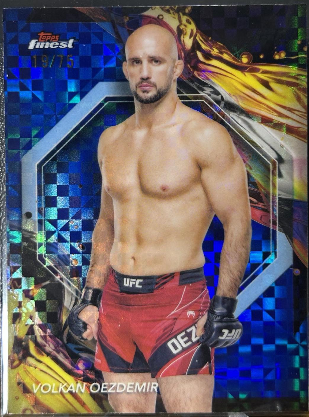 Volkan Oezdemir 2024 Topps Finest UFC Base Uncommon #125 Blue Checkerboard Refractor