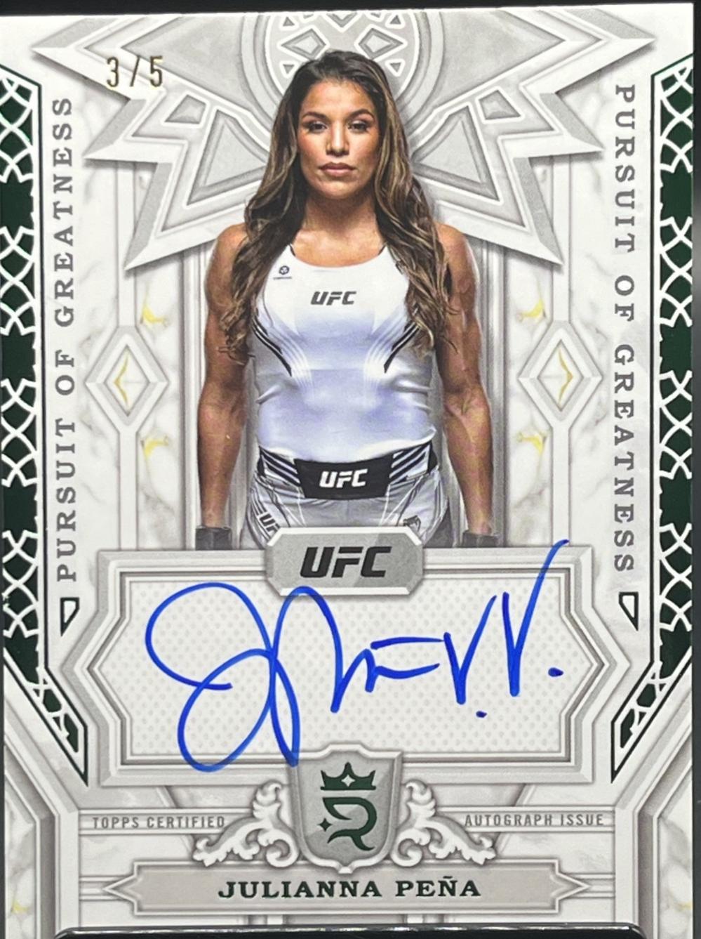 Julianna Peña 2024 Topps Royalty UFC Pursuit of Greatness Autographs #PGS-JPA Green