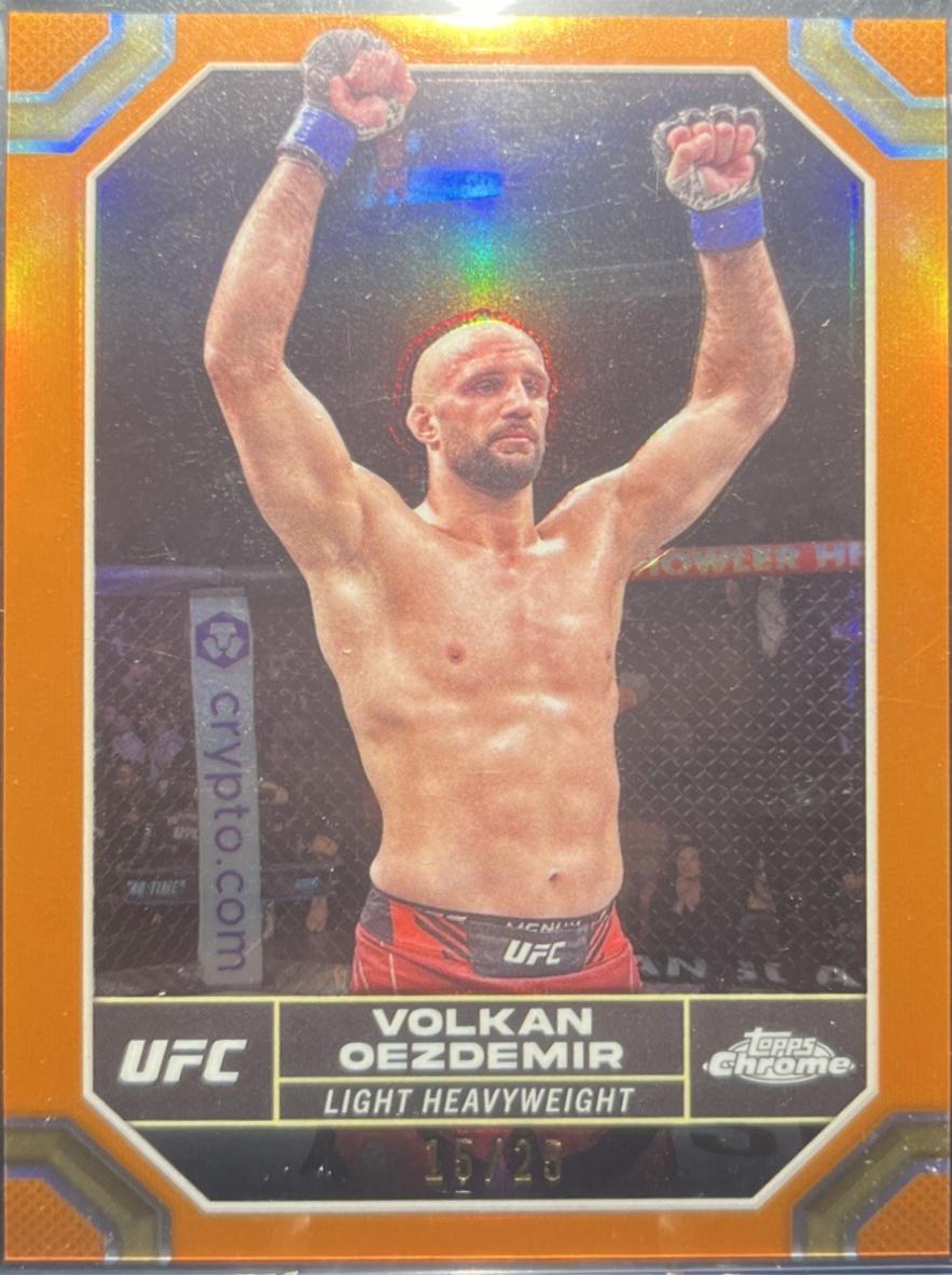 Volkan Oezdemir 2024 Topps Chrome UFC Base #195 Orange Refractor