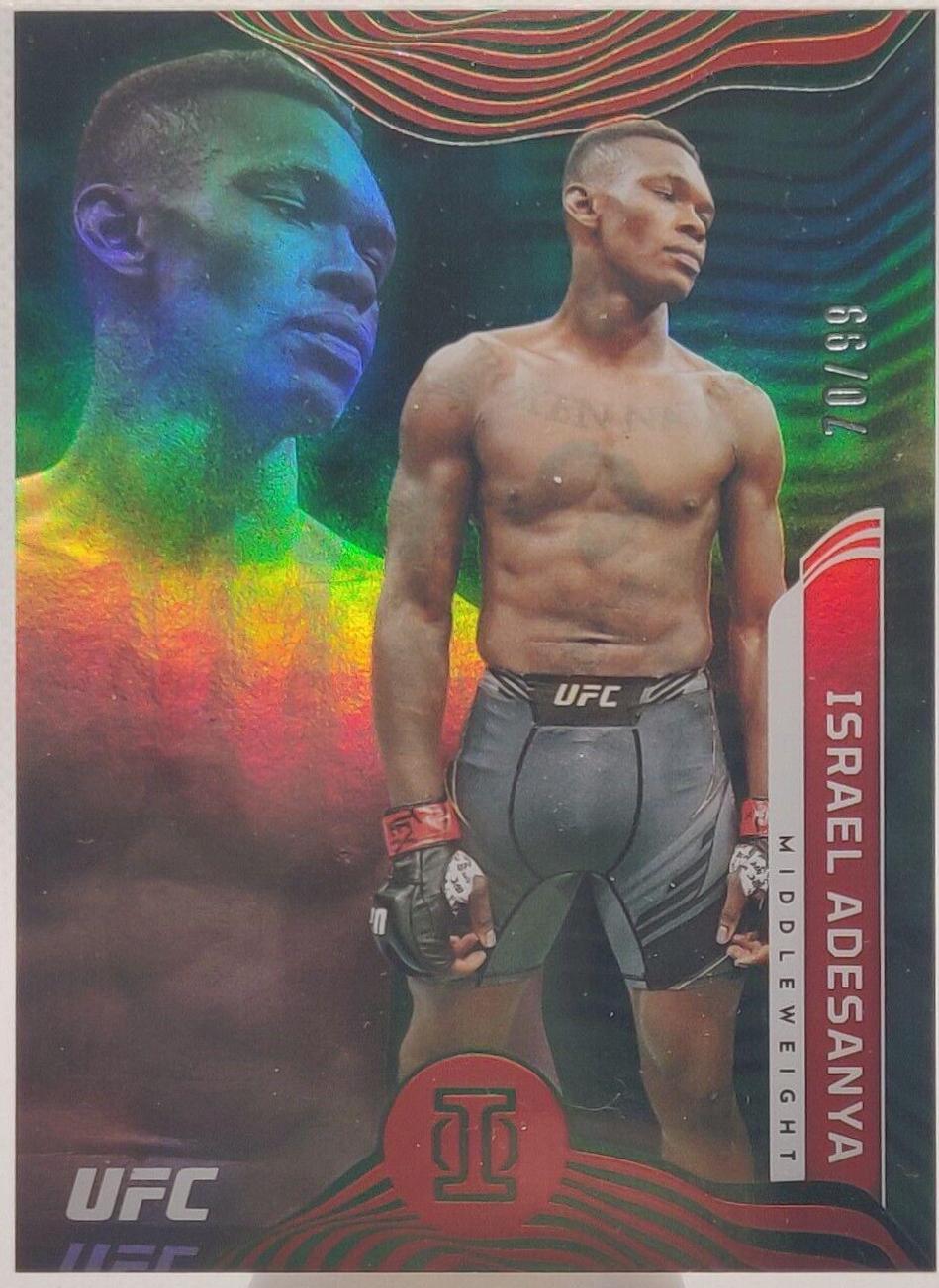 Israel Adesanya 2022 Panini Chronicles UFC Base Illusions #271 Green