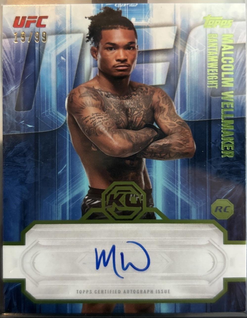 Malcolm Wellmaker 2026 Topps Knockout UFC Knockout Autographs #KOA-MWR Lime Green
