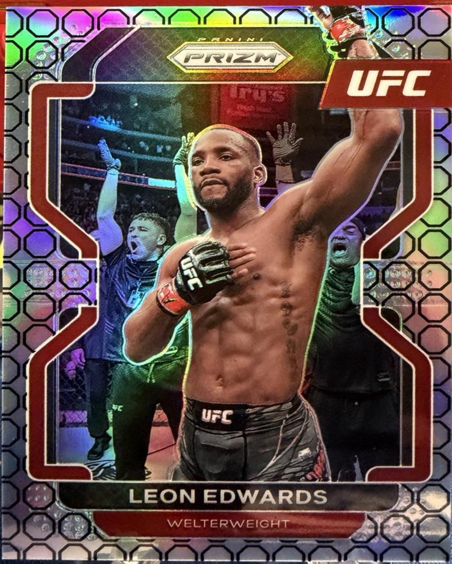Leon Edwards 2022 Panini Prizm UFC Base #108 Octagon