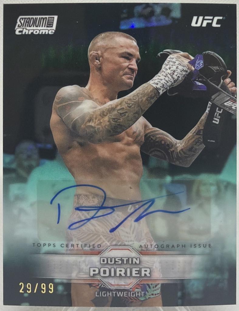 Dustin Poirier 2026 Topps Stadium Club UFC Chrome Autographs #CAV-DPR Turquoise Refractor