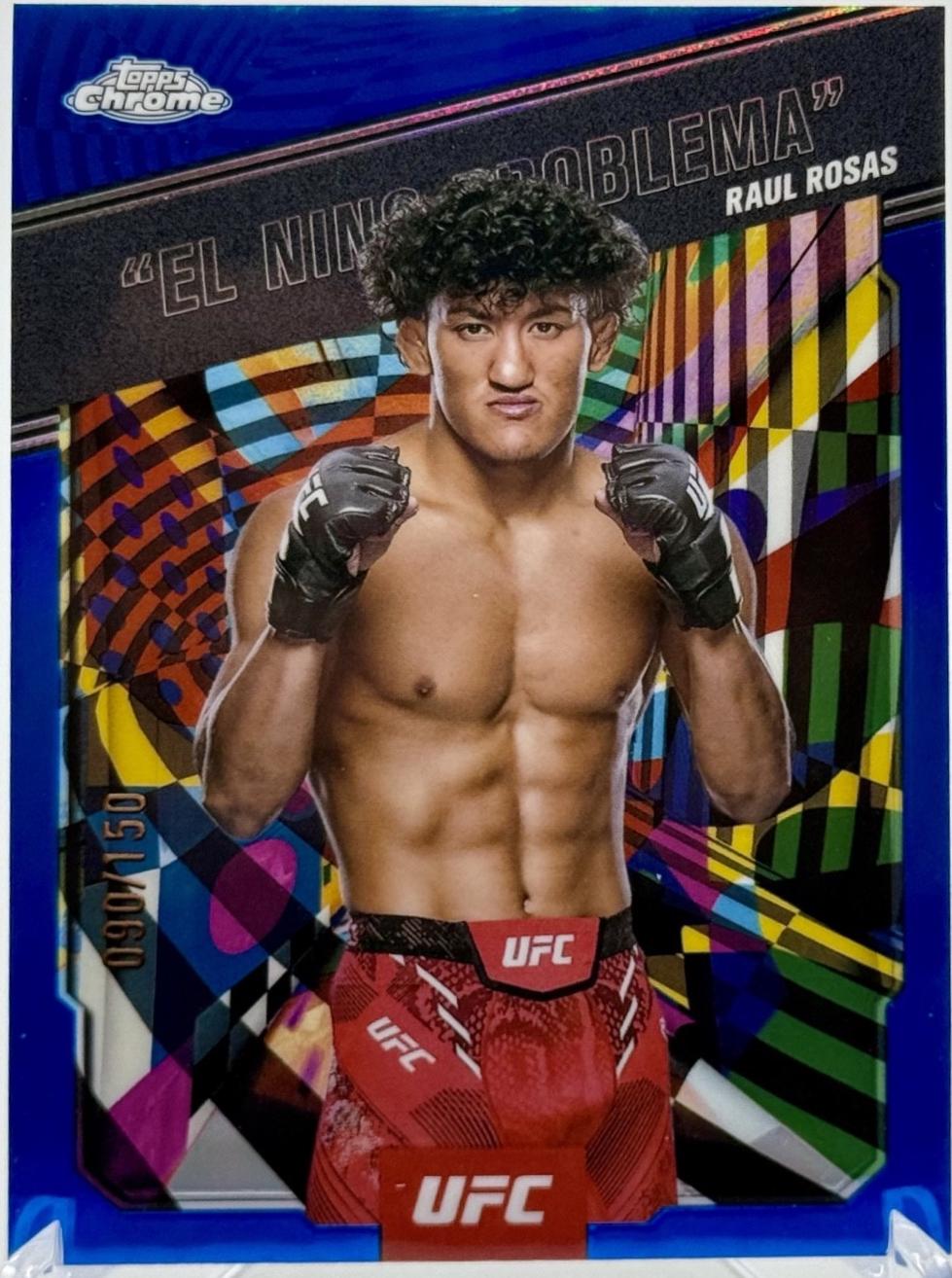 Raul Rosas 2025 Topps Chrome UFC AKA #AKA-12 Blue Refractor