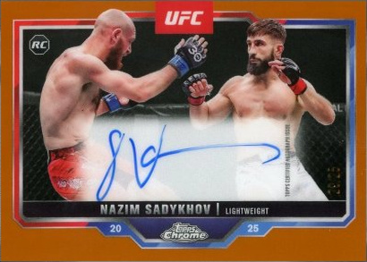 Nazim Sadykhov 2025 Topps Chrome UFC Chrome Rookie Autographs #CRA-NS Red Refractor