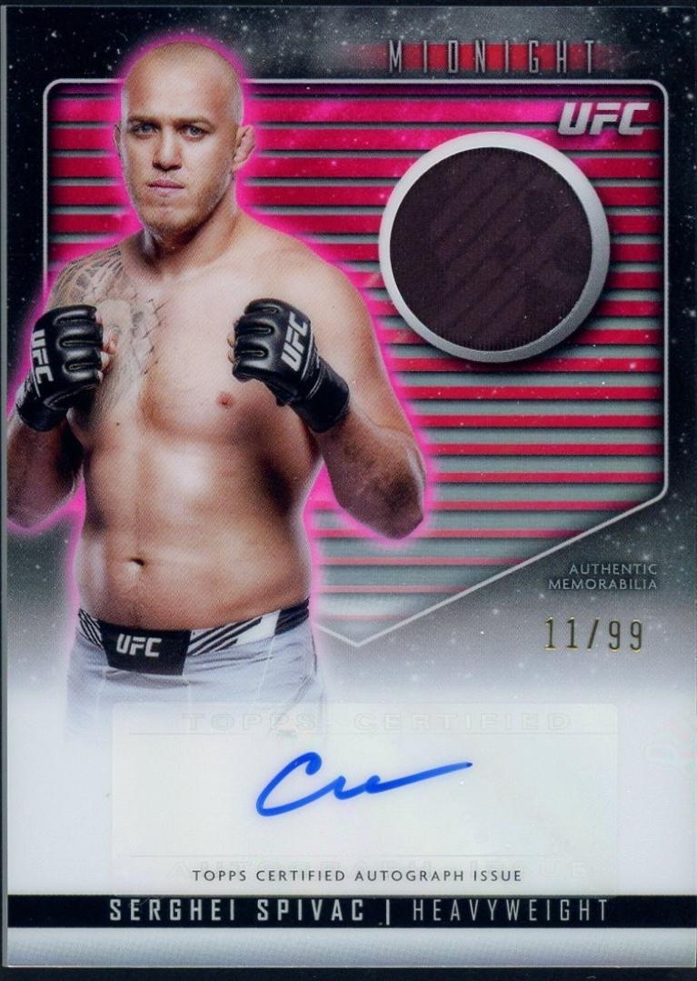Serghei Spivac 2024 Topps Midnight UFC Relic Autographs #RCA-SSP Midnight